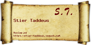Stier Taddeus névjegykártya